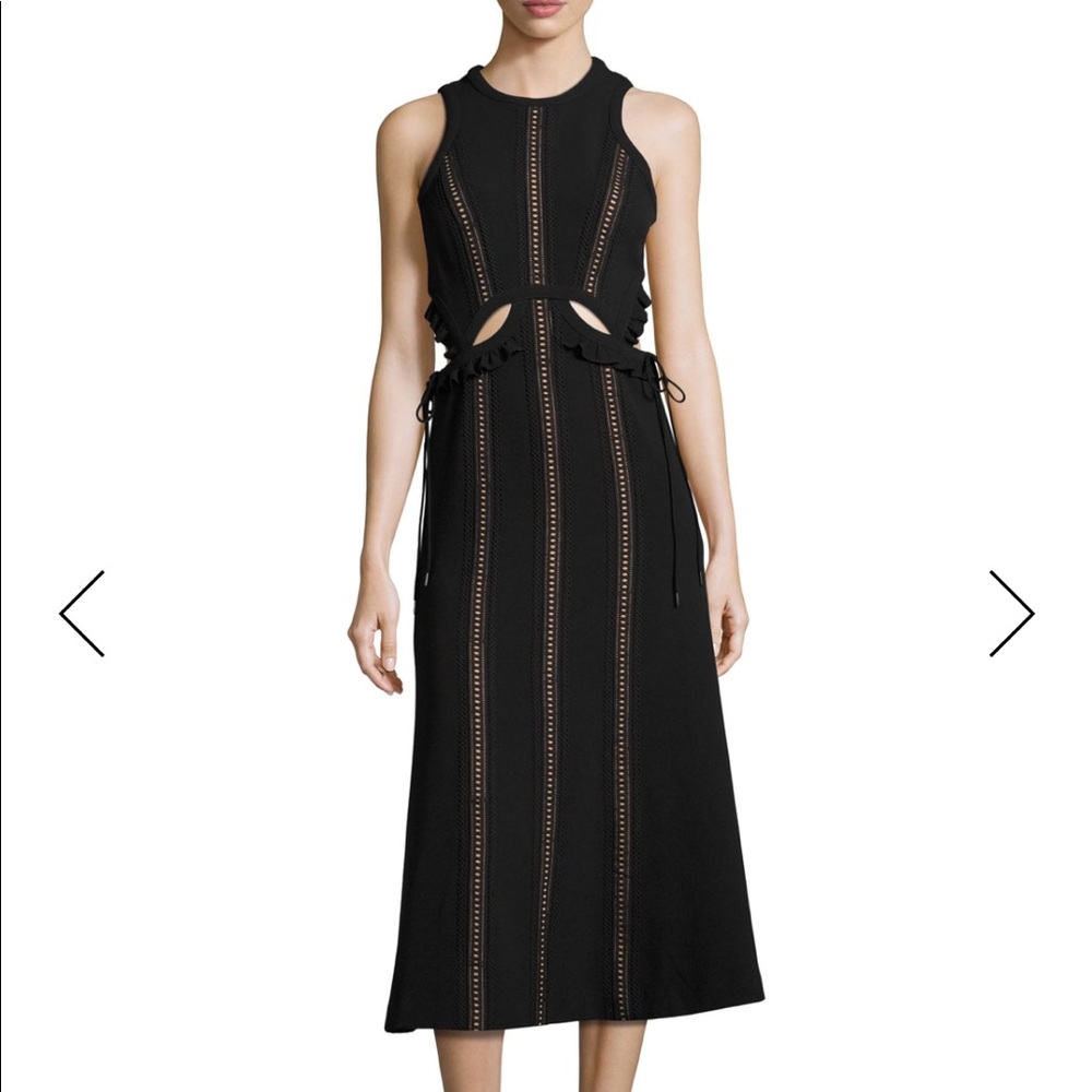 Self Portrait black cutout midi dress
